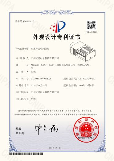 Design patent certificate